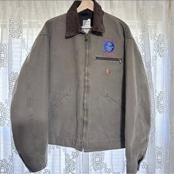 Vintage Carhartt Mens Blanket Lined Detroit Work Jacket Coat Size Xl J97 Des Usa